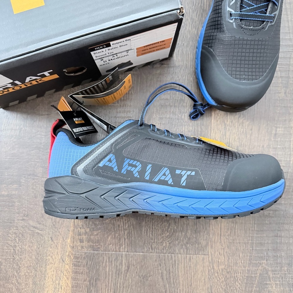 NWT ARIAT Work Outpace Day One Comp Toe | Black/Baltic Blue | 8D - Picture 7 of 8